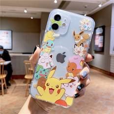PlayMc iPhone 14 Plus New Kawaii Pokemon Cartoon for iPhone Case Cover Clear