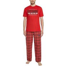 Men Pajamas Concepts Sport Men's Red/Pewter Tampa Bay Buccaneers Arctic T-Shirt & Flannel Pants Sleep Set