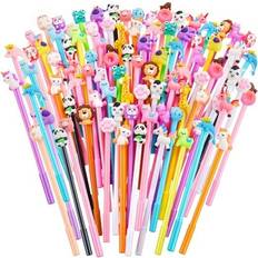 Black Gel Pens KAHEIGN 80Pcs Cartoon Gel Ink Pens, Random Assorted Styles Cute Animal Gel Ink Pens 0.5 mm Black Ink Cool Pens Fun Kawaii Gel Ink Pens for Office Student Kids