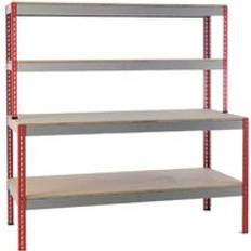 DIY Accessories Just Just Workbench 2.4m x 750 Chipboard Top, 2 Upper Shelves & Low shelf