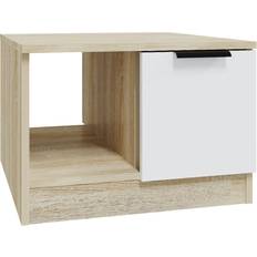 vidaXL Engineered Wood White/Sonoma Oak Soffbord 50x50cm