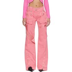 Cargo Trousers - Denim Blumarine Pink Garment-Dyed Denim Cargo Pants D0729 BUBBLEGUM IT