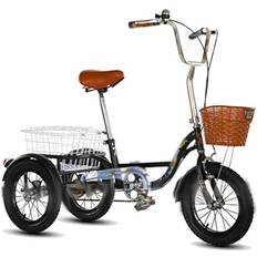 Kedjeskydd Trehjulingar Small 3-wheel bicycle front environmental protection woven basket - Black Barncykel