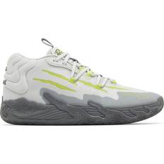 Grau - Schnürung Basketballschuhe Puma MB.03 Hills - Feather Gray/Lime Smash