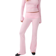 Dame - Rosa Bukser Gina Tricot Soft Touch Folded Trouser - Pink Lady