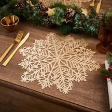 Gold Place Mats Dunelm Set of 2 Snowflake Place Mat Gold