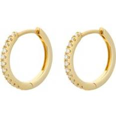 Goldsmiths 9ct Yellow 0.15ct Diamond Hoop Earrings