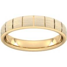 Goldsmiths 4mm Traditional Court Standard Vertical Lines Wedding Ring In Carat Yellow Ring