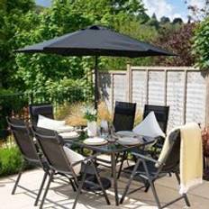 Primrose 6 Parasol Patio Dining Set