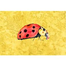 Yellow Place Mats Carolines Treasures Lady Bug On Yellow Fabric Placemat Multicolor Place Mat Yellow, Multicolour