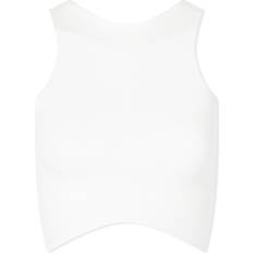 Donna - Rayon Canottiere Curve Crop Tank - Bone W