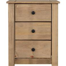 SECONIQUE Panama Solid Natural Wax Bedside Table 40.5x47cm