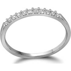 Jewelry Outlet 14kt White Gold Womens Round Diamond Wedding Anniversary Band Ring 1/6 Cttw