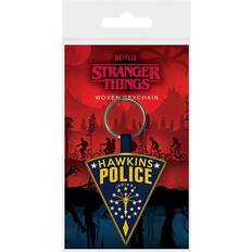 Stranger Things Hawkins Police Woven Keyring - Blue/Yellow