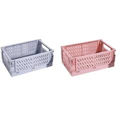 Pink Storage Boxes HKHBJS Collapsible Folding Cosmetic Container Pink Storage Box