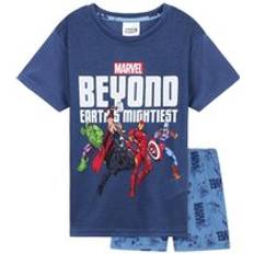 Marvel Night Garments Marvel Short Sleeve Pyjama Set Blue 7-8 Years