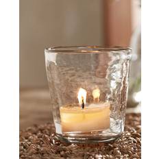 The White Company Clear Jago Small Hammered-glass Candle Holder