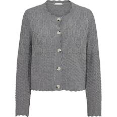 Co'Couture Pointellecc Cardigan - Light Grey Melange