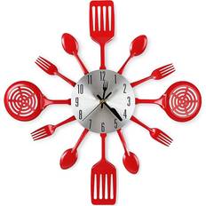 Tlily 16 Inch Large Kitchen with DecorationRed Wall Clock