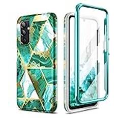 Suritch Kompatibel med Samsung Galaxy A14/A14 5G fodral, [inbyggt skärmskydd] 360 graders helkroppsskydd stötsäkert fodral för Samsung Galaxy A14/A14 5G 6,6 tum grön mandala