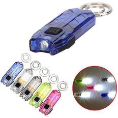 HCSC 1Pcs 45lm 2 modes led light keychain portable mini flashlight rechargeable usb torch led light key chain camping outdoor tools