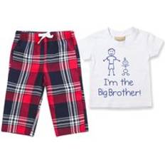 60 Second Makeover I'm The Big Brother Pyjamas Children Tartan Trouser Bottoms Pyjama Set Big Brother Red 9-10 Years