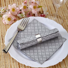 Gray Paper Napkins Silver Spoons Silver Spoons Quilted Cocktail Heavy Weight Paper Disposable Napkins in Gray s- Gray