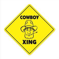 Square Wall Decor SignMission X-Cowboy Zone Xing Crossing Wall Decor