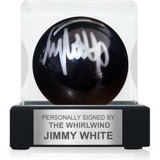 Exclusive Memorabilia Jimmy White Signed Black Snooker Ball. In Display Case With Plaque