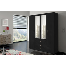 Ebern Designs Black Clothing Storage Ebern Designs Syrius Armoire Wood Wardrobe