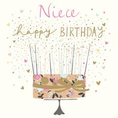 Woodmansterne Cake & Candles Niece Birthday Card