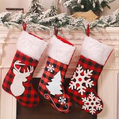 Black Stockings Tianfu Christmas Set Of Large Red Buffalo Personalized Stocking