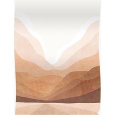 Brown Posters WHIBOS Warm mountain landscape Print Poster