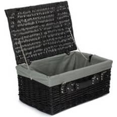 RED HAMPER 51cm Empty Black Willow Picnic Basket