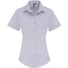Silver - Women Shirts Premier Stretch Short-Sleeved Formal Shirt Silver