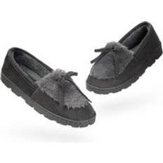 Dunlop Women Slippers Dunlop Bow Soft Slippers Charcoal