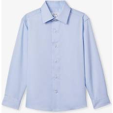 Blue Shirts Reiss Boys Soft Blue Kids Remote Slim-fit Cotton Shirt 3-14 Years 11-12 Years