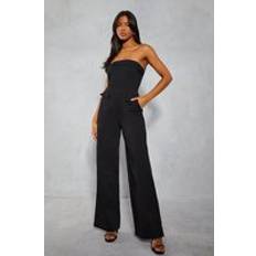 Jumpsuits & Overalls Misspap Utility Detail Bandeau Wide Leg Jumpsuit Black