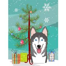 PatioPlus Tree And Alaskan Malamute Flag Garden