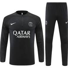 2022-23 PSG Player Edition Football Training Suit Long Sleeve Tracksuit All Black