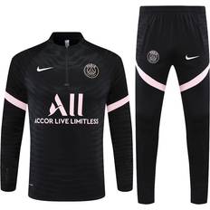 2021-22 PSG Player Edition Football Training Suit Long Sleeve Tracksuit Black/Pink