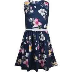 A2Z Kids 7-8 Years Girls Skater Sleeveless Party Navy Floral Dresses