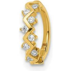 Finest Gold 14K Yellow Gauge CZ Cartilage Ring