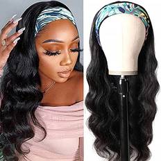 Body Wave Headband 28 Inch Glueless None Lace Front Wig