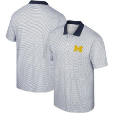 Colosseum Men's White, Black Michigan Wolverines Print Stripe Polo Shirt White, Black