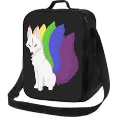 White Lunch Boxes BearLad Kids Lunch Bag Simplistic Kitsune Rainbow! White Insulated Tote Box for Girls Boys Back to School