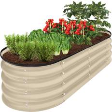 Best Choice Products Pots & Planters Best Choice Products 4x2x1ft Outdoor Metal Raised Garden Oval Deep Root Planter