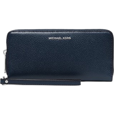 Michael Kors Jet Set Pebbled Leather Continental Wristlet - Navy