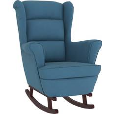 Brown Rocking Chairs vidaXL Solid Wood Blue Rocking Chair 97cm