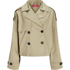 Carlie Short Trench Coat - Beige/Twill